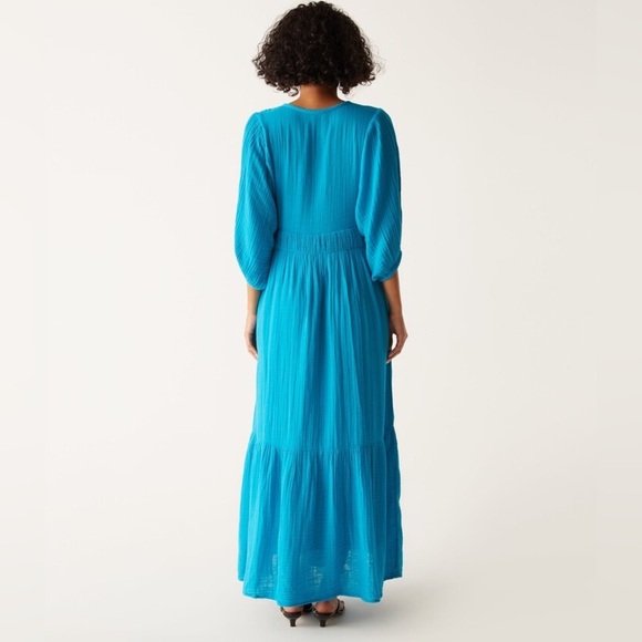 NWT Michael Stars Felicity Gauze Maxi Dress in Blue, Size XS - Picture 2 of 11